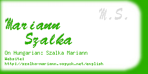 mariann szalka business card